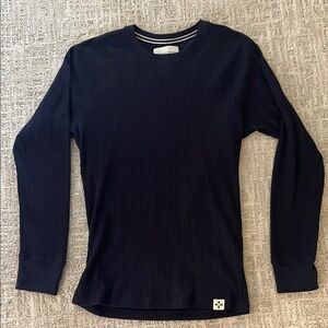 Sun + Stone Men's navy blue ribbed Long Sleeve Shirt